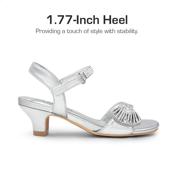 Girls Sandals Ankle Strap - SILVER - 2